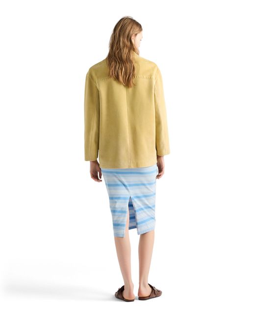 Prada Yellow Suede Caban Jacket, Pollen