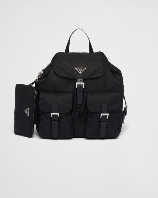 Prada Black Re-nylon Medium Backpack With Pouch