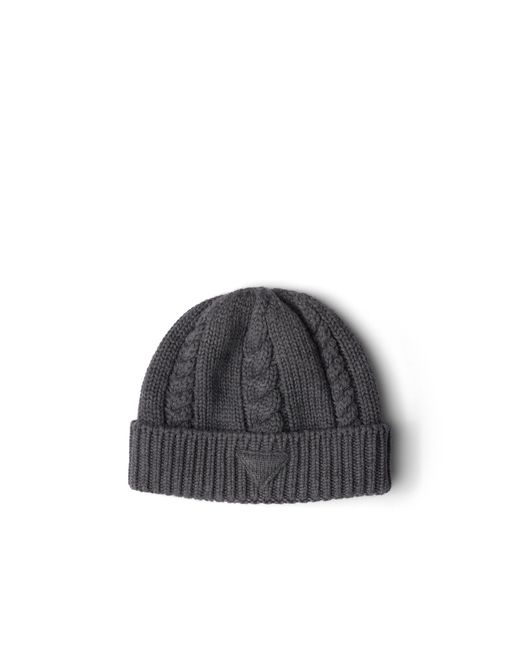 Prada Gray Wool Beanie