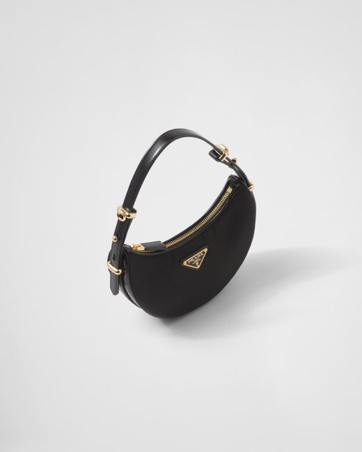 Prada Black Arqué Re-nylon And Brushed Leather Mini Shoulder Bag