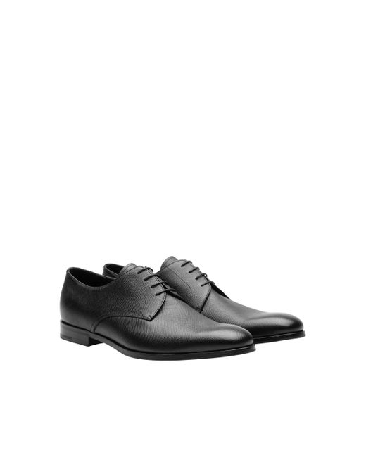Prada Derby-Schuhe Aus Saffiano Leder in White für Herren