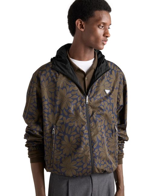 Prada Black Reversible Re-Nylon Jacket, /Forest for men