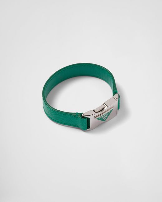Prada Green Saffiano Bracelet for men