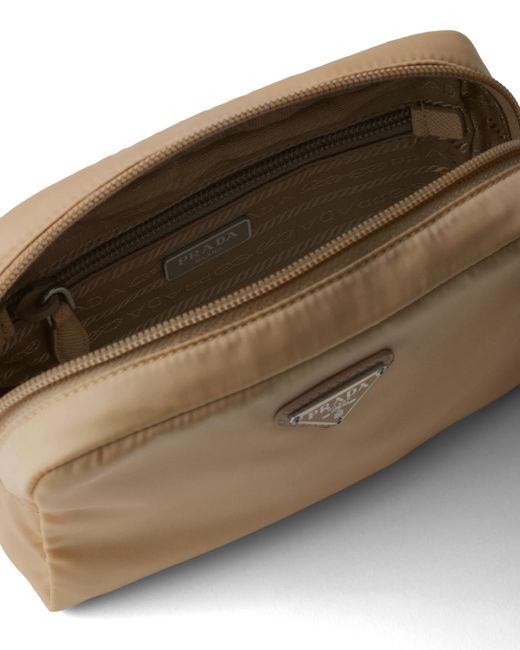 Pouch Pequeño De Re-Nylon, Mujer Prada de color Natural