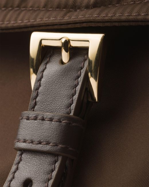 Prada Brown Explore Medium Re-Nylon Shoulder Bag With Flap