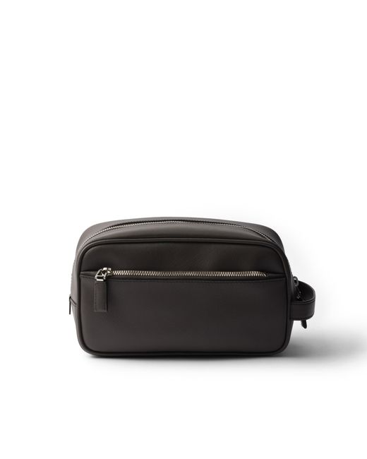 Prada Black Saffiano Leather Travel Pouch for men