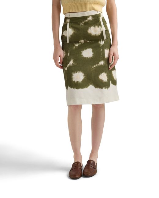 Prada Green Printed Canvas Skirt