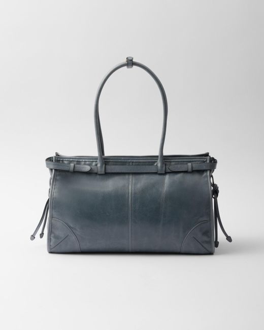Grand Sac À Main Bonnie En Cuir Prada en coloris Blue