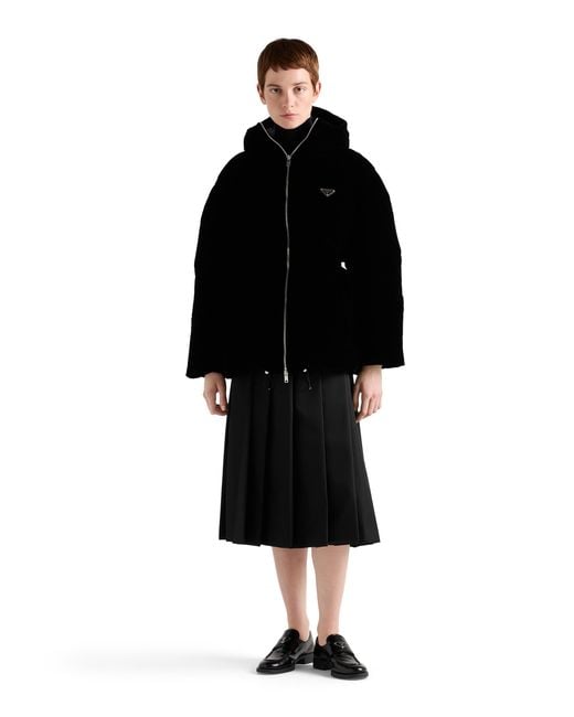 Prada Black Velvet Down Jacket