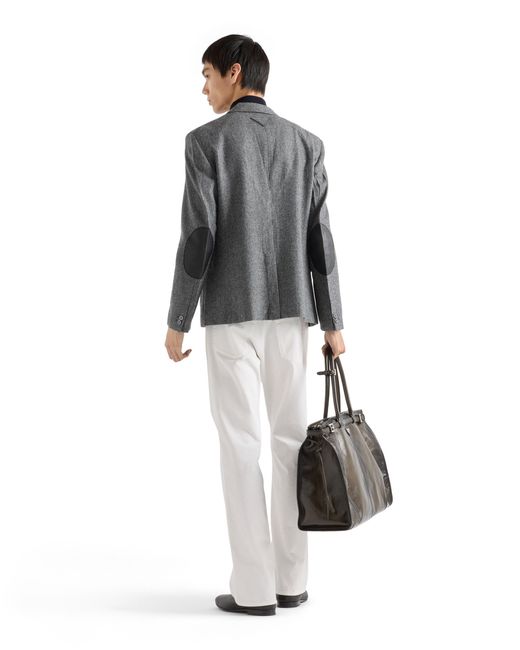 Prada Gray Single-Breasted Wool Jacket for men