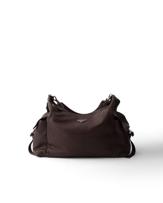 Prada Brown Explore Leather Shoulder Bag for men