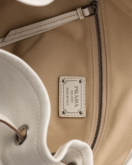 Prada Gray Route Large Leather Bag, Chalk