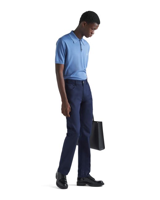 Vaqueros De Dril Elástico Con Cinco Bolsillos, Hombre, Talla Prada de hombre de color Blue