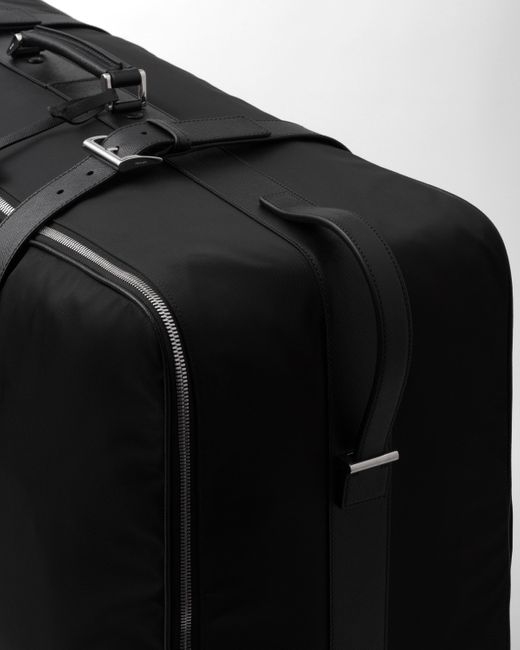 Prada Black Re-Nylon And Saffiano Leather Suitcase