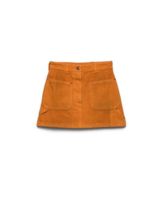 Prada Orange Canvas Miniskirt