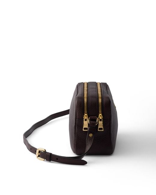 Prada White Small Leather Shoulder Bag, Dark