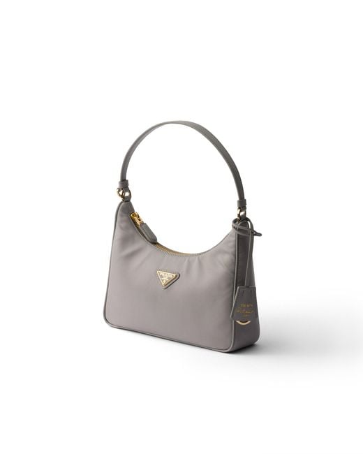 Prada Gray Re-Edition 2005 Re-Nylon And Saffiano Mini Bag