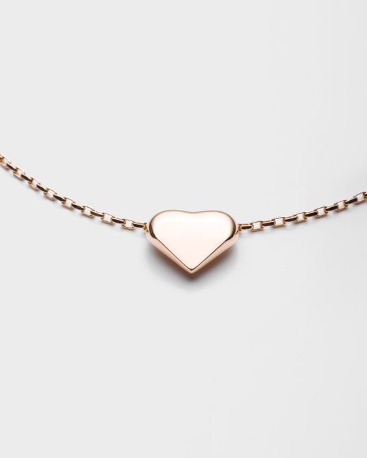 Prada White Eternal Nano Heart Necklace
