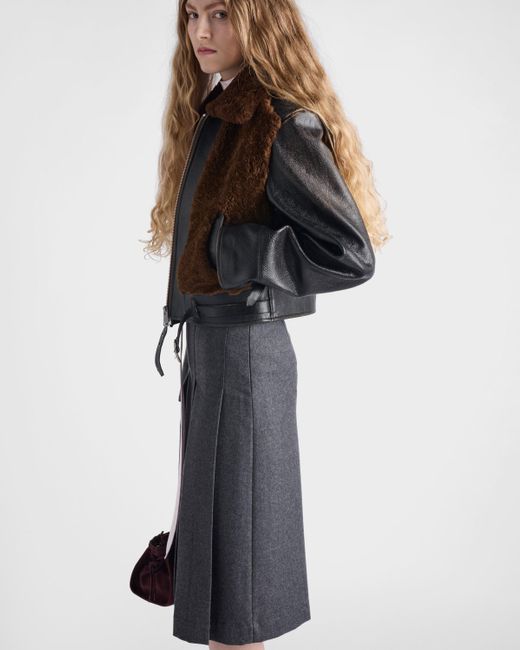 Gonnaa Pieghe di Prada in Gray