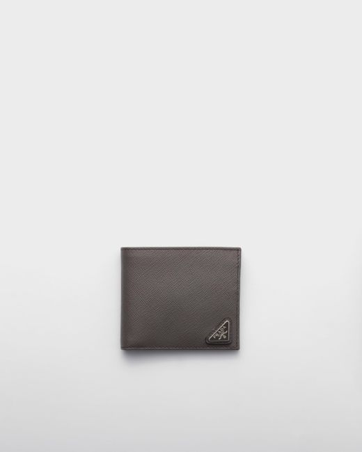 Prada White Saffiano Leather Wallet With Coin Purse for men