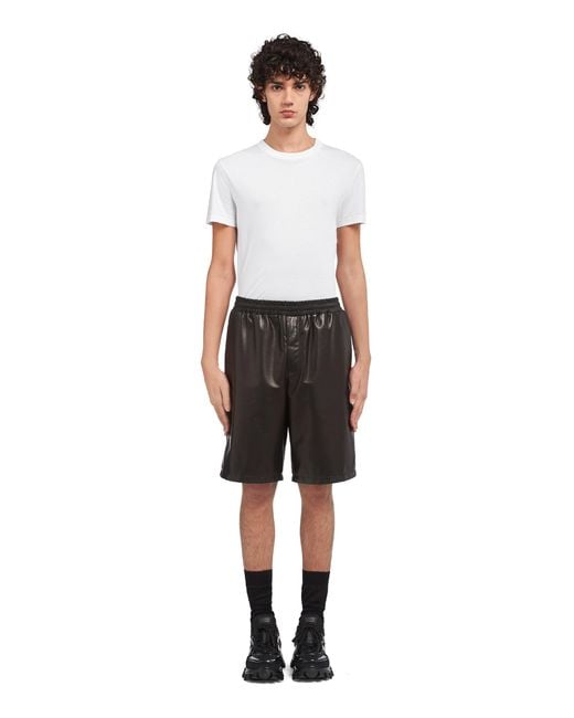 Bermudas De Napa, Hombre, Talla Prada de hombre de color Black