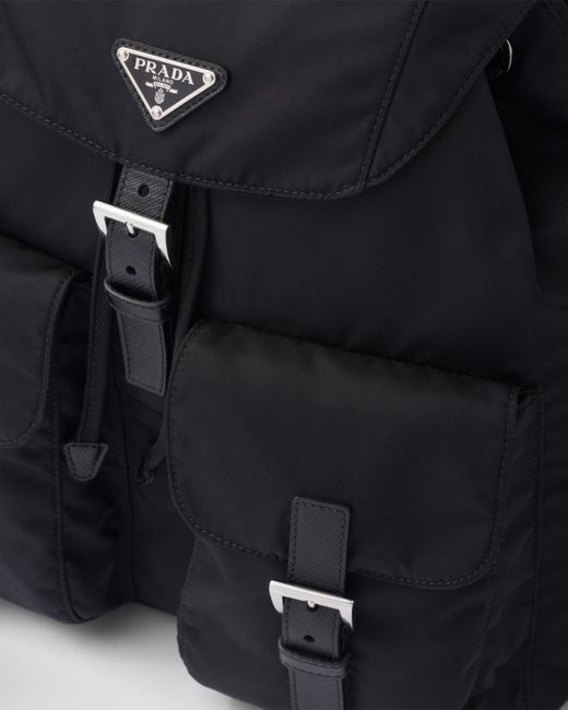 Re Nylon Backpack in Black - Prada