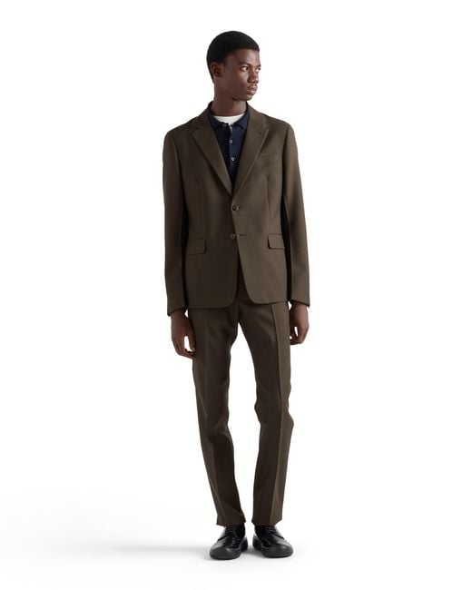 Prada Green Single-Breasted Wool Suit, Selva for men