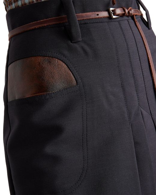 Prada Blue Kid Mohair Midi Skirt