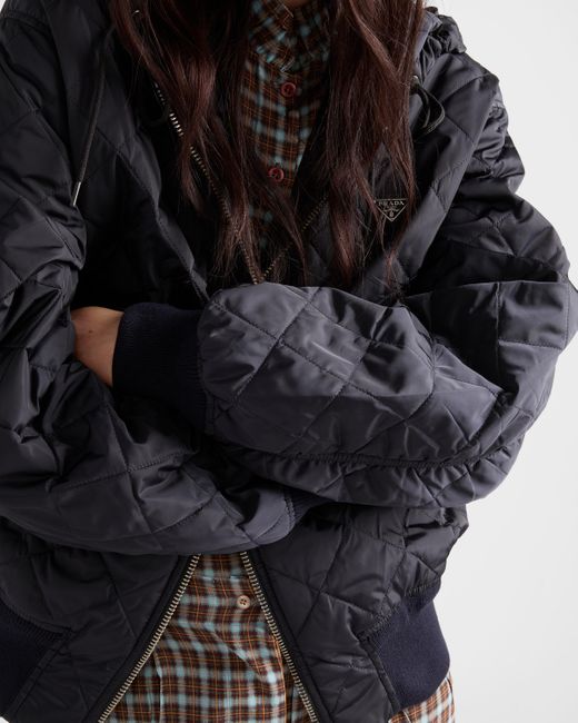 Prada Blue Lightweight, Quilted Re-Nylon Jacket