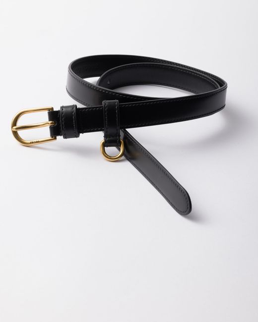 Prada White Leather Belt