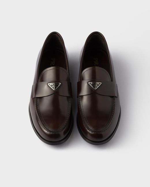 Prada Loafer Aus Gebürstetem Leder in Multicolor für Herren