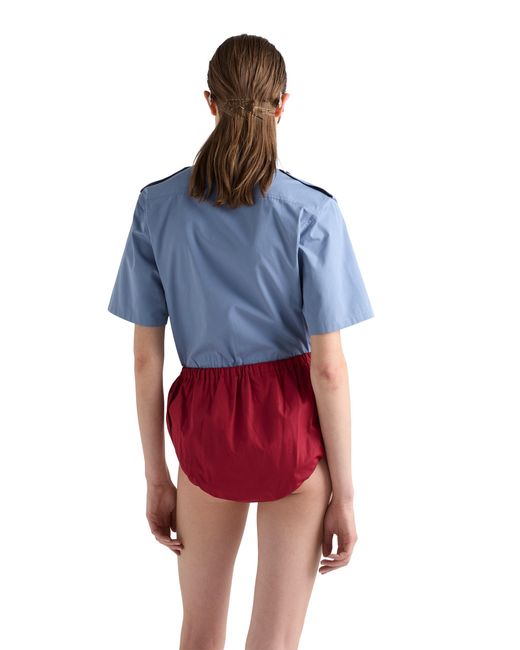 Prada Red Poplin Shorts