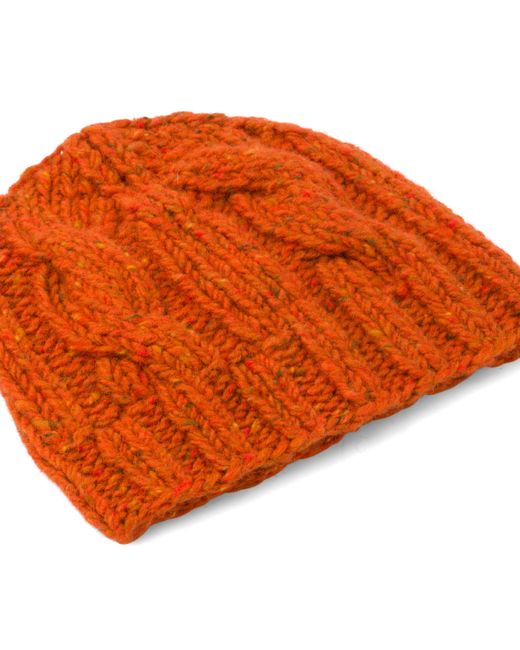 Prada Orange Wool Beanie for men