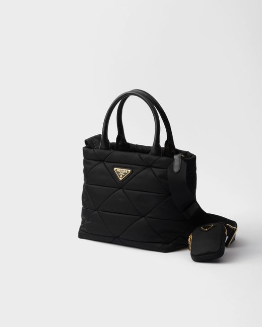 Prada Black Small Padded Re-Nylon Tote