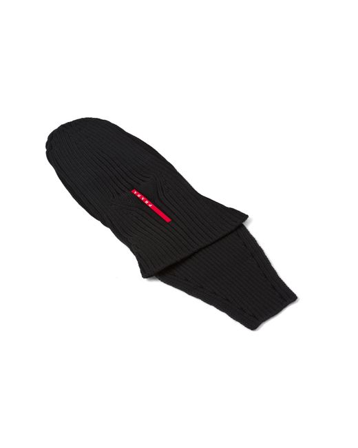 Prada Black Wool Balaclava for men
