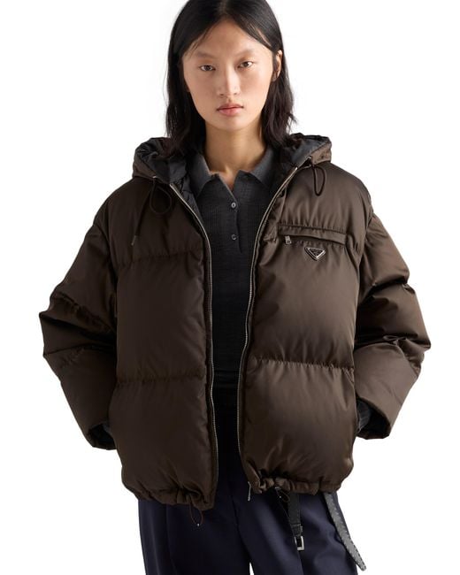 Prada Brown Re-Nylon Down Jacket, Cocoa