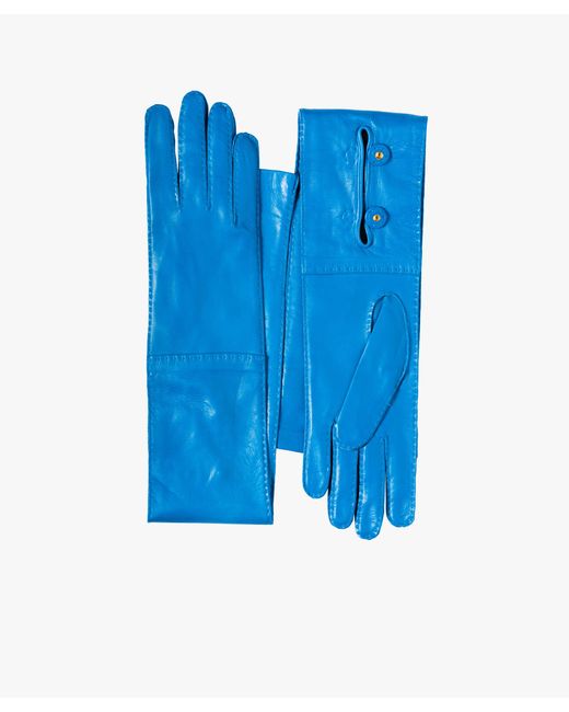 Prada Blue Leather Gloves