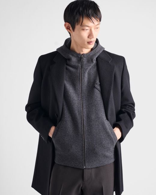 Gilet En Laine Et Cachemire Avec Fermeture À Glissière Prada pour homme en coloris Blue