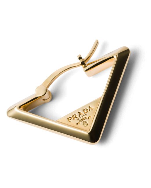 Prada Metallic Metal Earrings