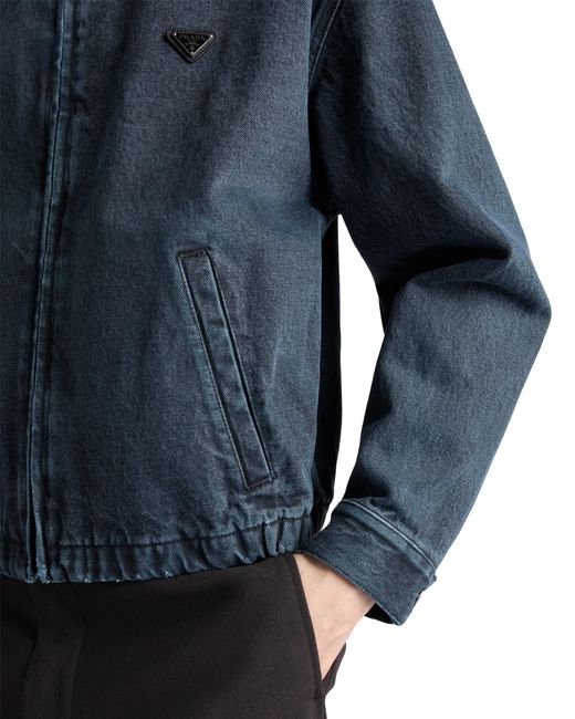 Prada Blue Denim Blouson Jacket for men