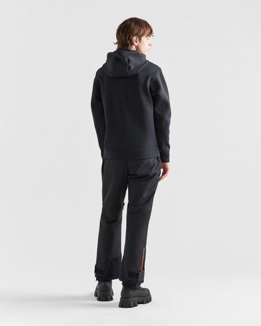Prada Black Recycled Double Jersey Sweatshirt for men