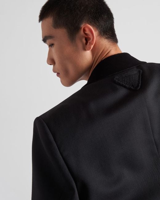 Prada Black Double-breasted Wool Jacket for men