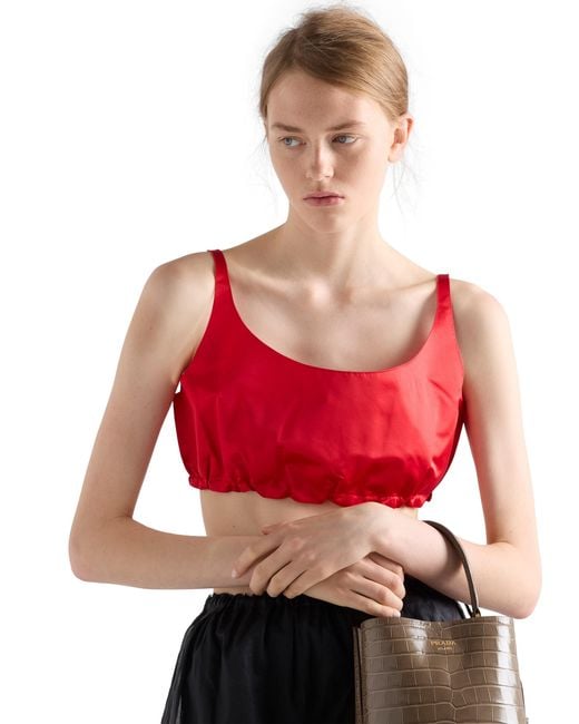Prada Red Duchesse Crop Top