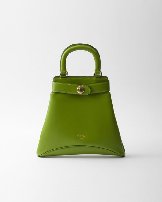 Prada Green Mittelgroße Carey Tasche Aus Leder