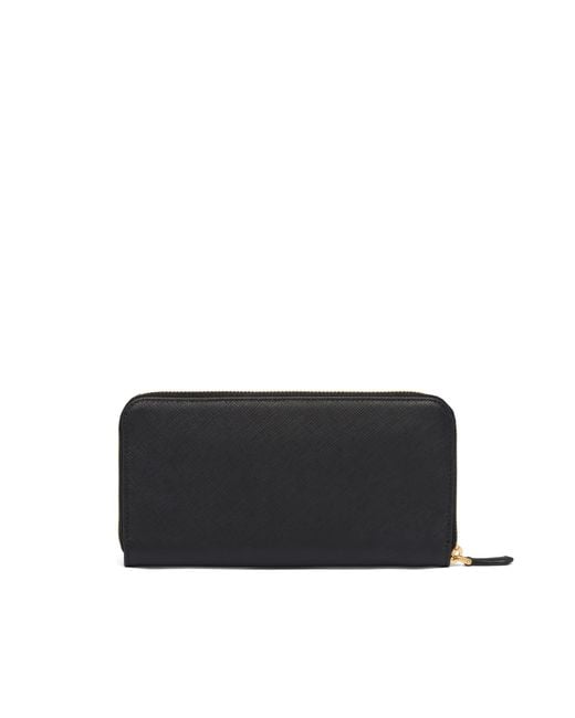 Prada Black Large Saffiano Leather Wallet
