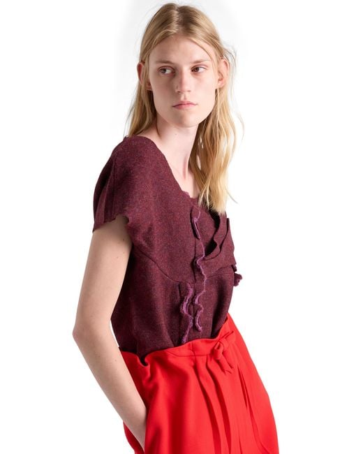 Prada Red Shetland Wool Top
