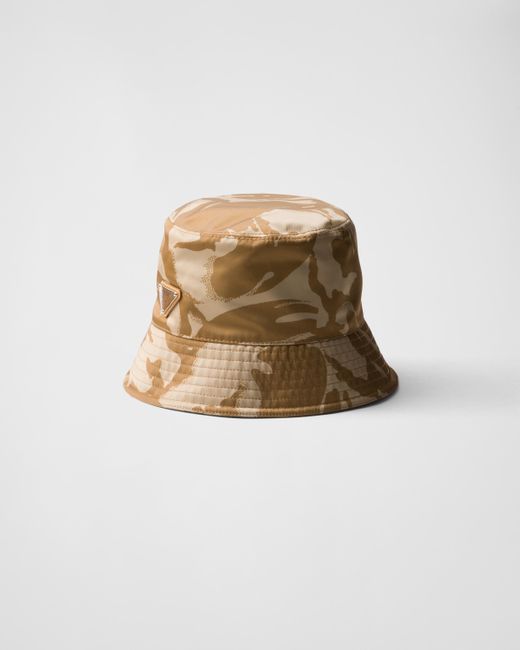 Cappello Da Pescatore Stampato di Prada in Natural da Uomo