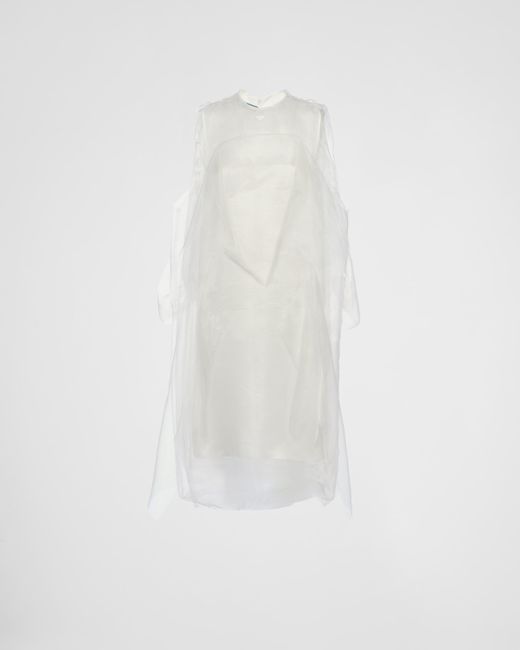 Prada White Technical Voile Dress