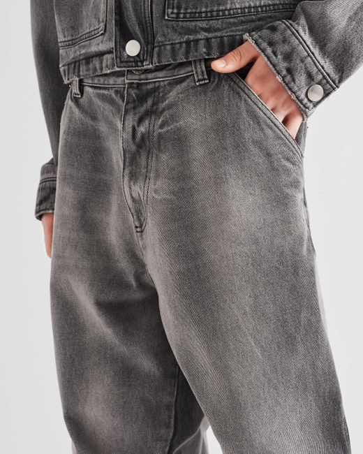 Prada Gray Denim Pants for men