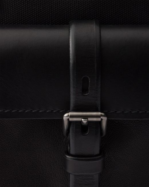 Prada Black Route Large Canvas And Leather Tote Bag